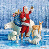 Santa Skating with Animals Lunch Napkin  | Putti Christmas Entertaining