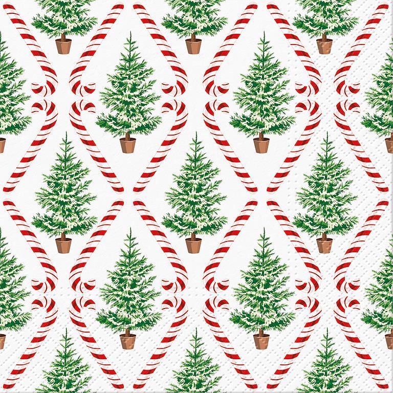 Candy Cane Forest Paper Lunch Napkins | Putti Christmas Entertaining 