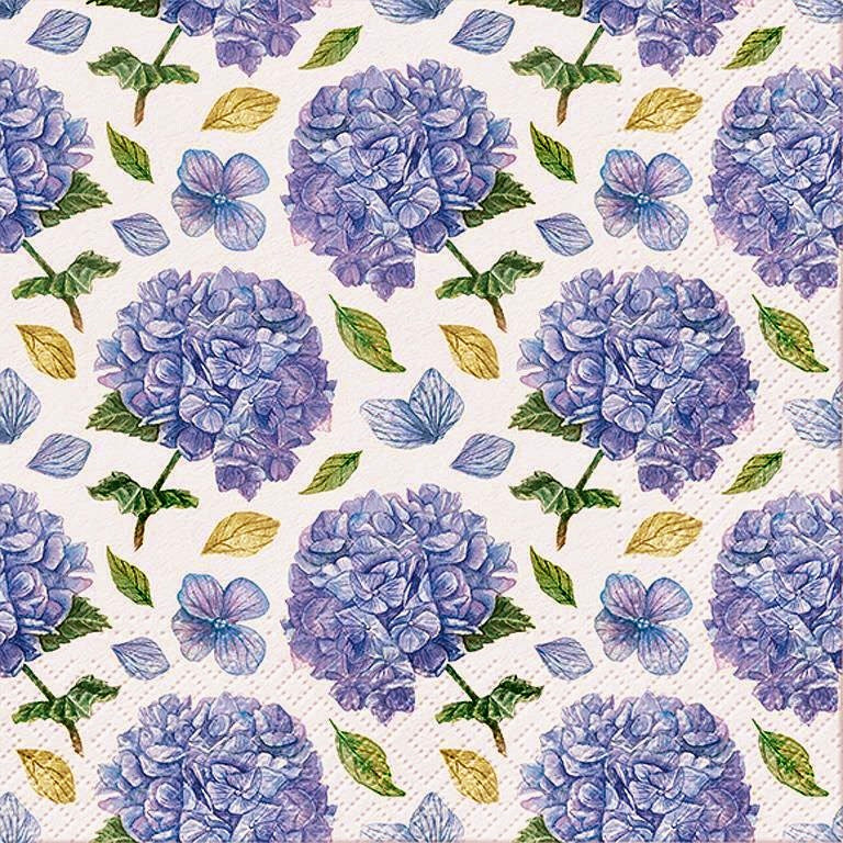 Purple Blue Rythmic Hydrangea Napkins