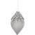 Glossy Grey Grey with Pearls Glass Double Point Ornament | Putti Christmas