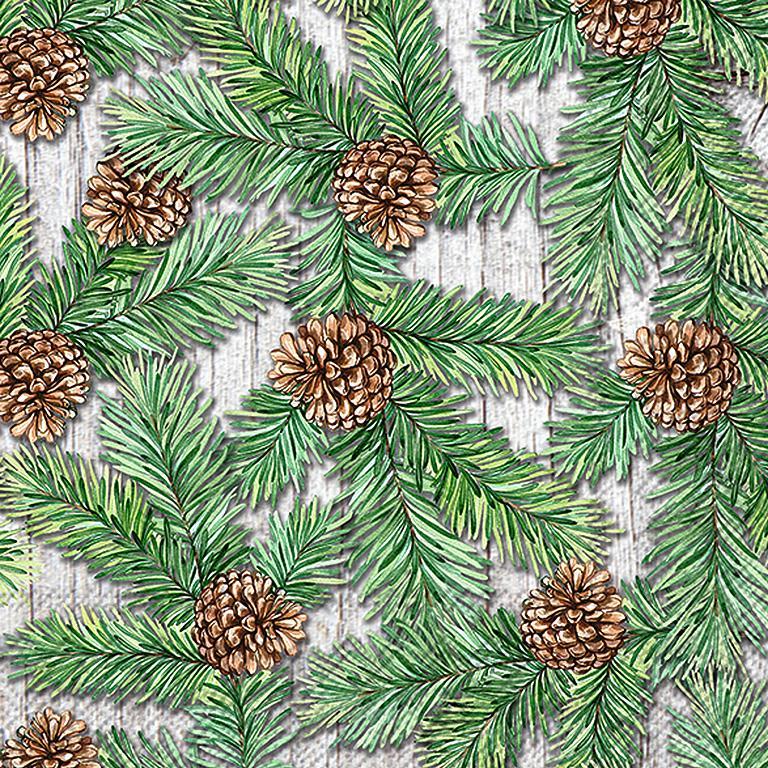 Pinecone and Branches Luncheon Napkins  | Putti Christmas Celebrations