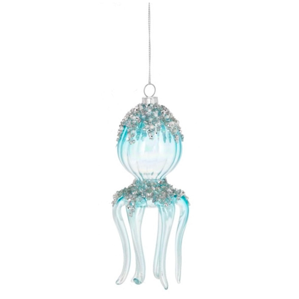 Aqua Glass Octopus Ornament | Putti Christmas Decorations