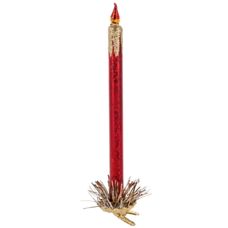 Red Glass Clip-on Candle Ornaments