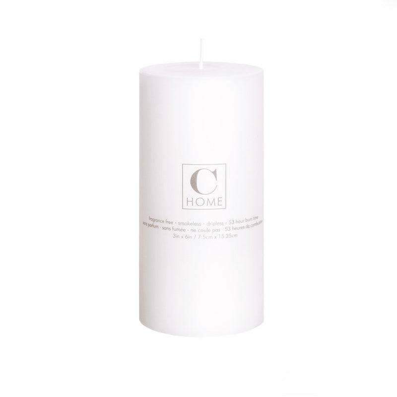 White Pillar Candle 3 x 6 in