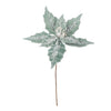 Aqua Velvet Iced Poinsettia Pick