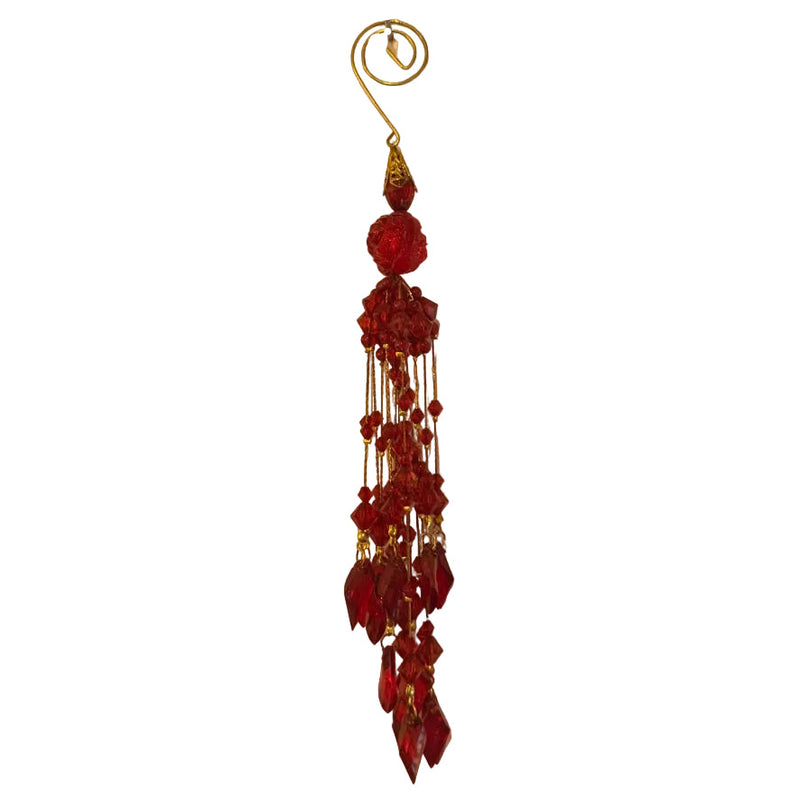 Red Beaded Tassel Ornament