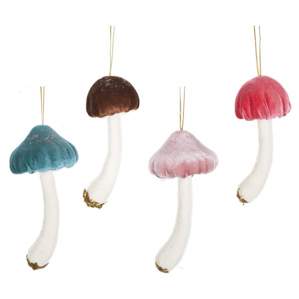 Velvet Mushroom Ornament