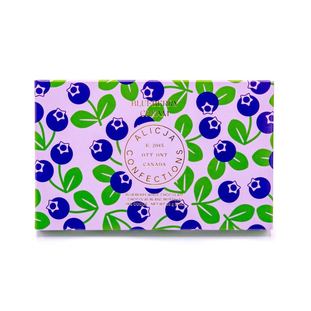 Alicja Confections - Blueberry Cream White Chocolate Bar | Putti Fine Furnishings 