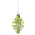 Colorful Glass Drop with Tinsel Ornament - Green | Putti Christmas Decorations 