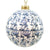 Blue and White Floral Glass Ball Ornament | Putti Christmas Decorations 
