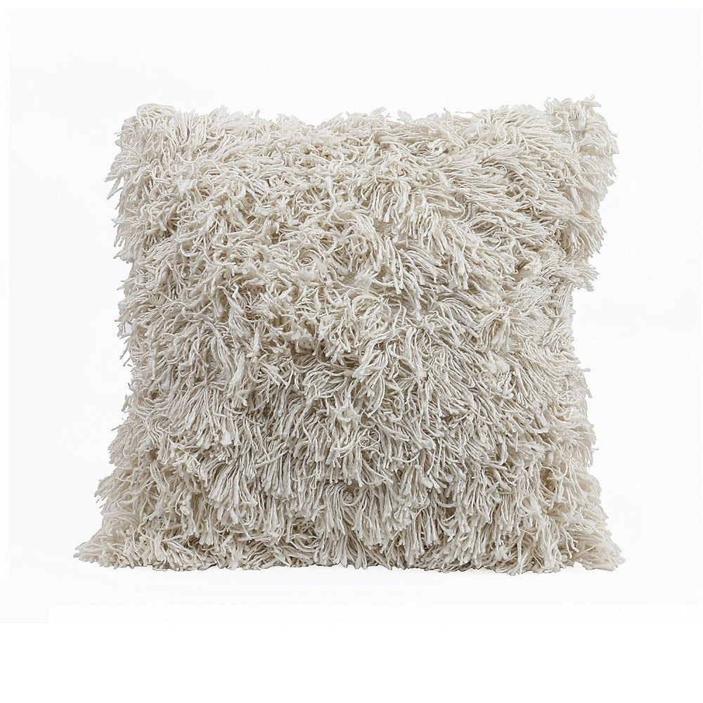 Bloomingville Fringe Covered Square Cream Pillow