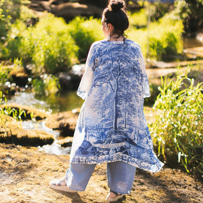 Market of Stars - Let The Light In Bohemian Goddess Starduster Kimono w Delft