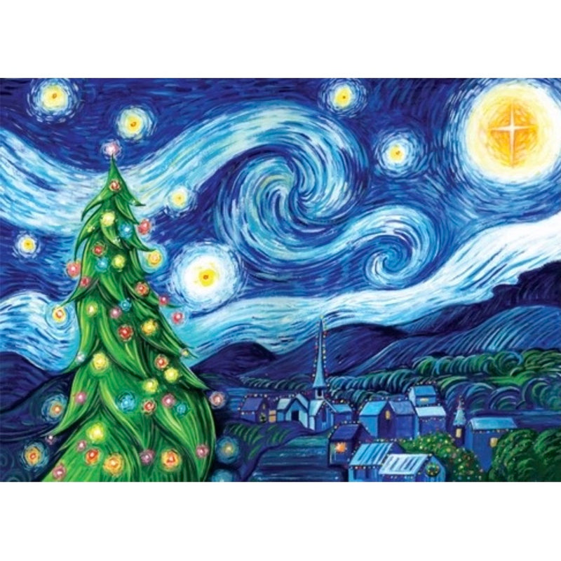 Silent Night Starry Night Boxed Christmas Cards | Putti Christmas Celebrations 