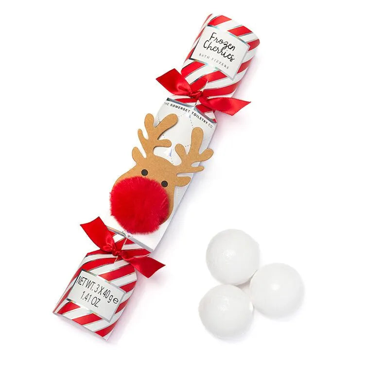 Reindeer "Frozen Cherries" Bath Fizz Cracker