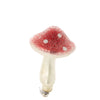 Red and White with Beaded Finish Glass Clip Mushroom