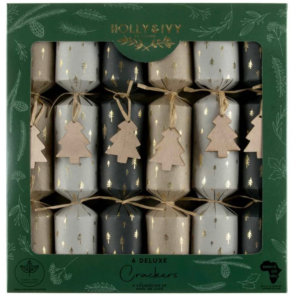 Holly & Ivy Mixed Metallic Christmas Crackers | Putti Christmas Celebrations 