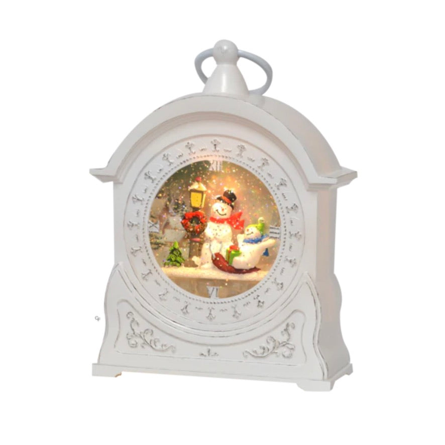 Snowman in Sleigh Perpetual LED Lantern  | Putti Christmas Canada 