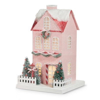 Pink House with LED | Putti Christmas Decorations
