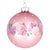 Pink with Hydrangeas Band Glass Ball Ornament