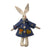 White Cotton Rabbit with Blue Felt Coat Ornament