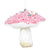 Pink Hydrangea Resin Toadstool Ornament