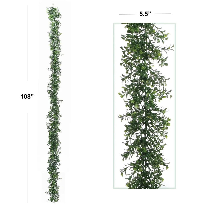 Boxwood Garland with 760 Tips 5" Width Faux | Putti Christmas Decor 