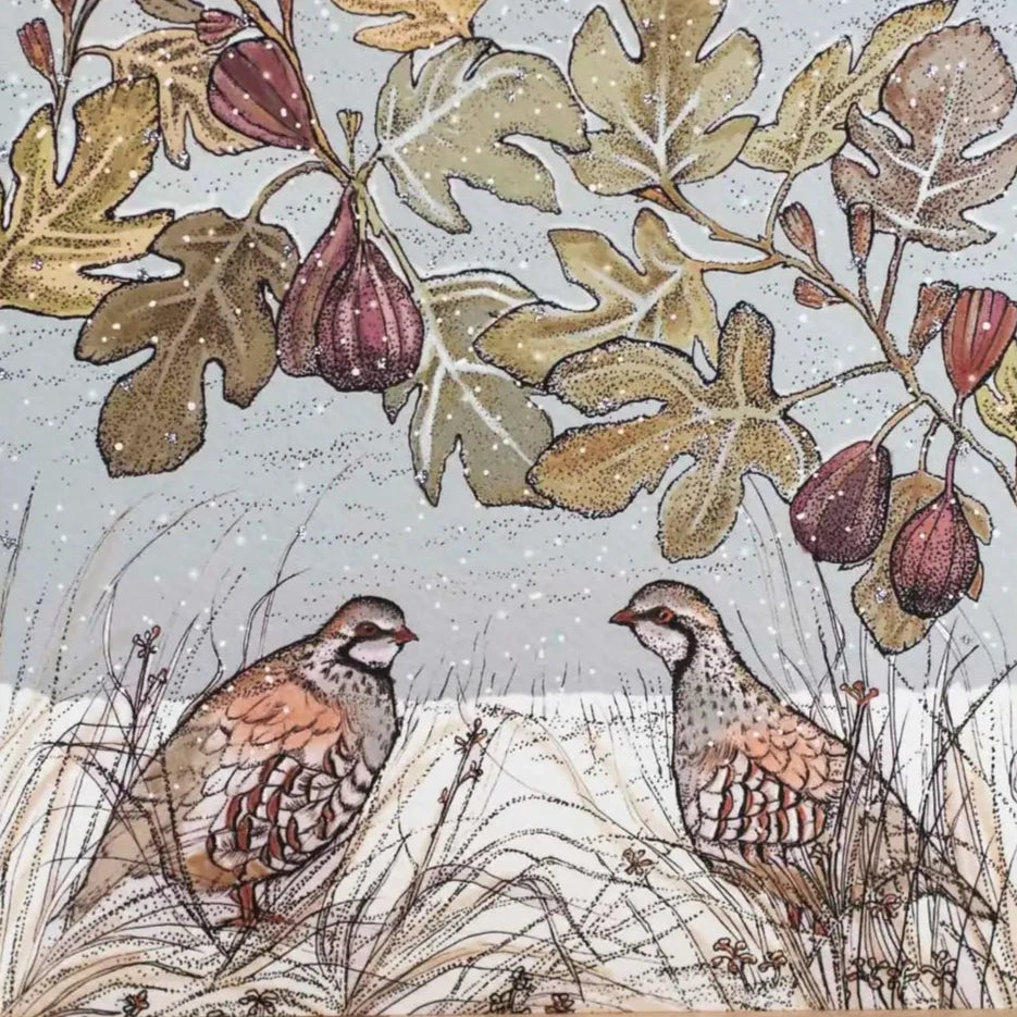 Partridges and Figs Greeting Card | Putti Fine Furnishings 