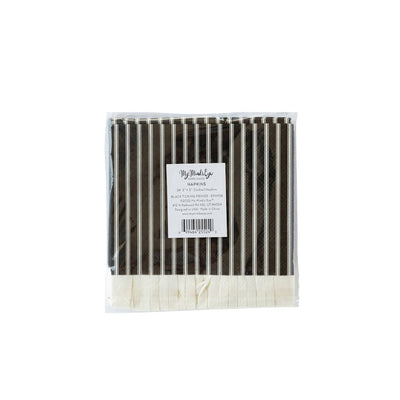 Black and White Ticking Fringe Napkin