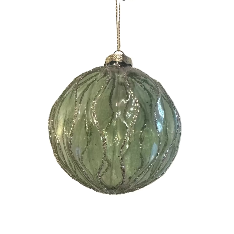 Green Moulded Ball Ornaments