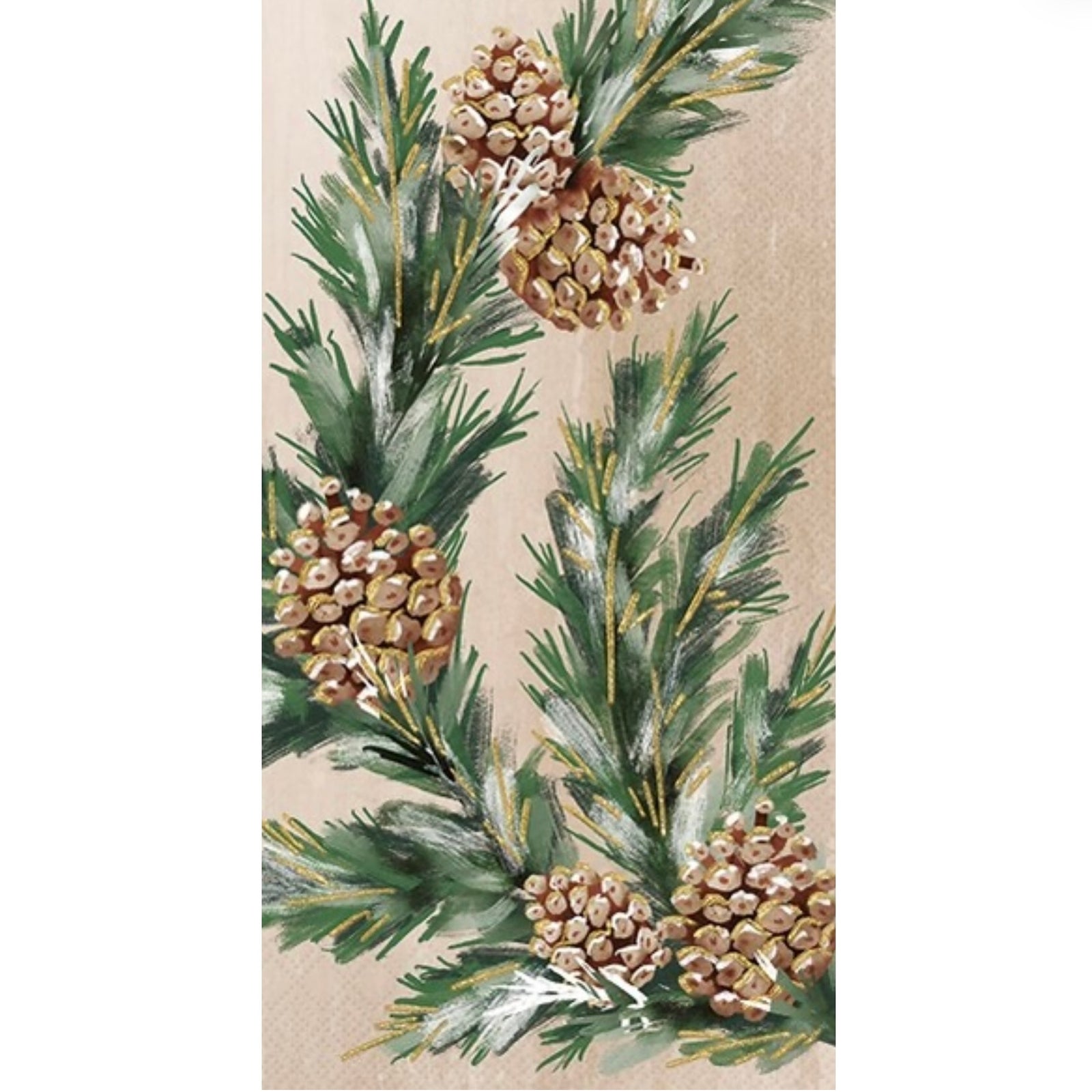 Gilded Pinecone Swag Paper Buffet Napkin