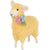 Yellow Felt Sheep Table Piece with Pink Flower Lapel | Putti 