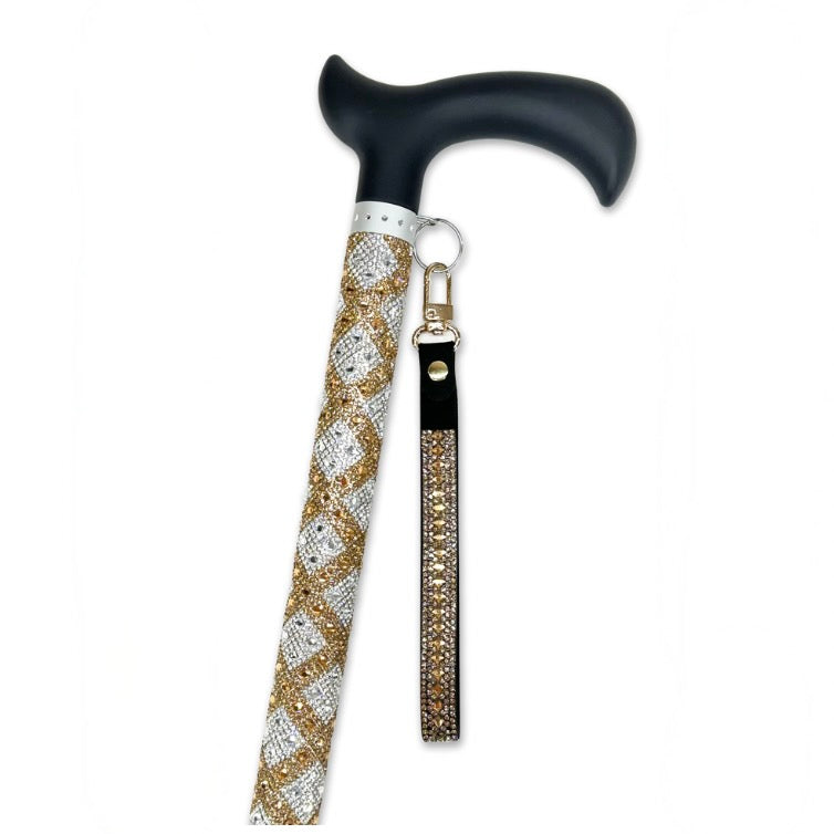 Jacqueline Kent "Sugar Cane" Gold and Silver Adjustable Medical Cane | Putti 