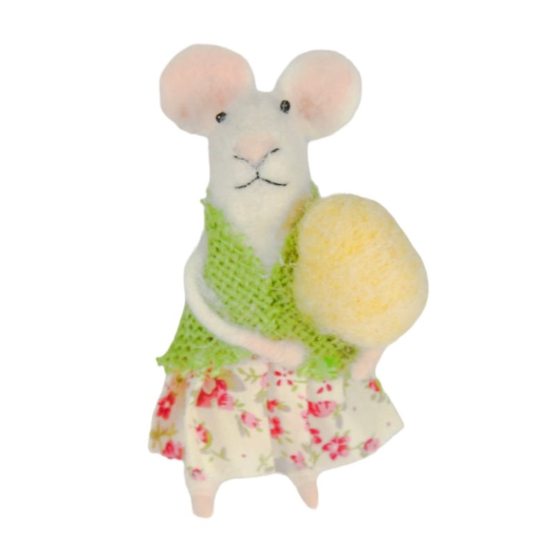 Mouse with Egg Felted Ornament