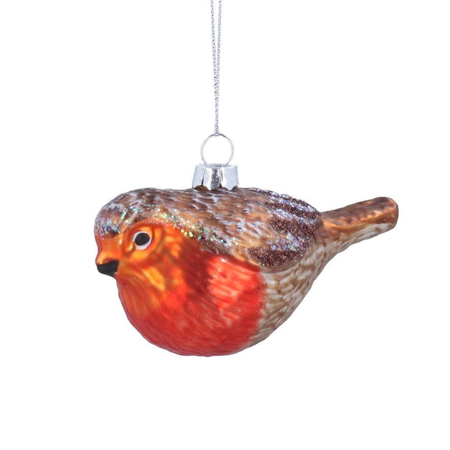 Robin Glass Ornament | Putti Christmas Decorations 