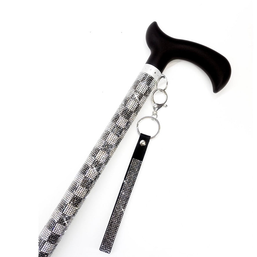Jacqueline Kent "Sugar Cane"  Checkmate Silver Adjustable Medical Cane | Putti 
