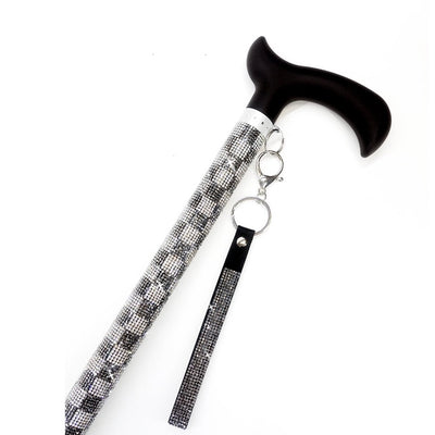 Jacqueline Kent "Sugar Cane"  Checkmate Silver Adjustable Medical Cane | Putti