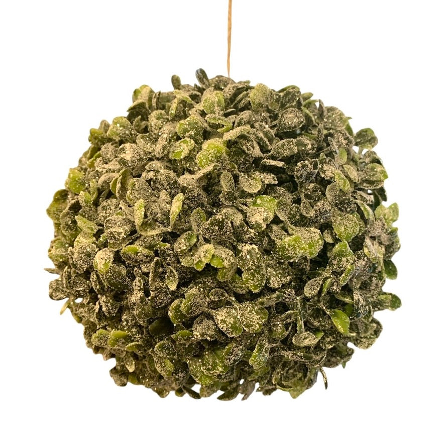 Frosted Boxwood Hanging Ball - Large