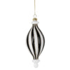 Black and White Glass Finial Ornament - Drop | Putti Christmas Decorations