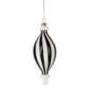 Black and White Glass Finial Ornament - Drop | Putti Christmas Decorations