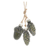 Green Acorn & Pinecones Glass Cluster Ornament