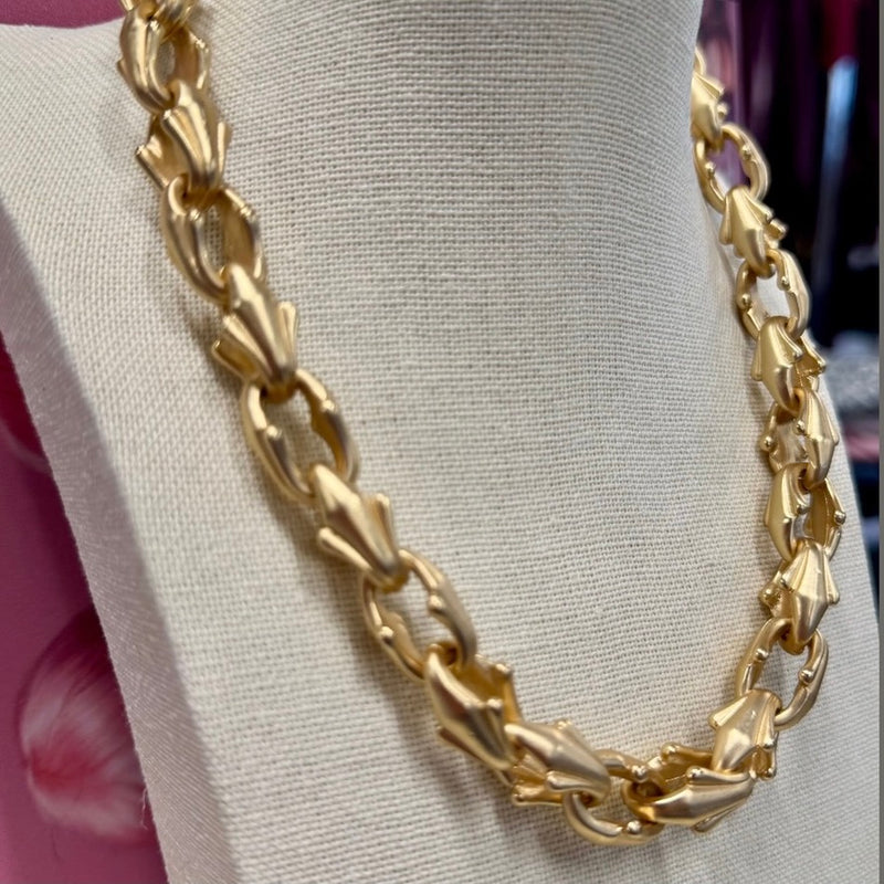 Valentine Rouge "Fire in her soul" Matte Gold Necklace