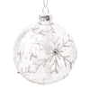 Clear with White Glitter Snowflakes Glass Ball Ornament | Putti Christmas