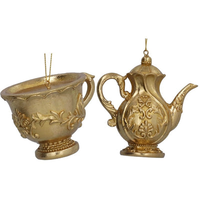 Gold Resin Teacup  Ornament