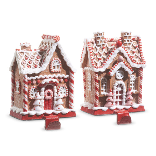 Gingerbread House Stocking Holder - Double Chimney | Putti Christmas Canada 