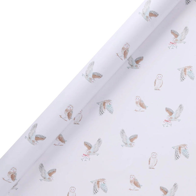 Sophie Allport Snowy Owls Jumbo Roll Wrap - 10M