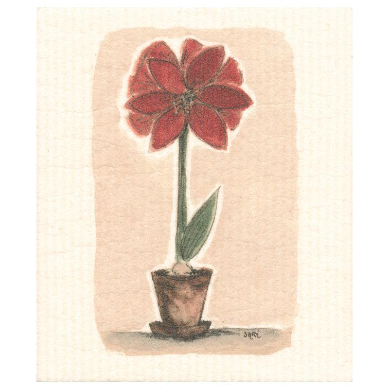 More Joy Red Amaryllis Swedish Cloth | Putti Fine Furnishings 