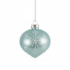 Aqua with Snowflake Glass Ornament  | Putti Christmas Canada