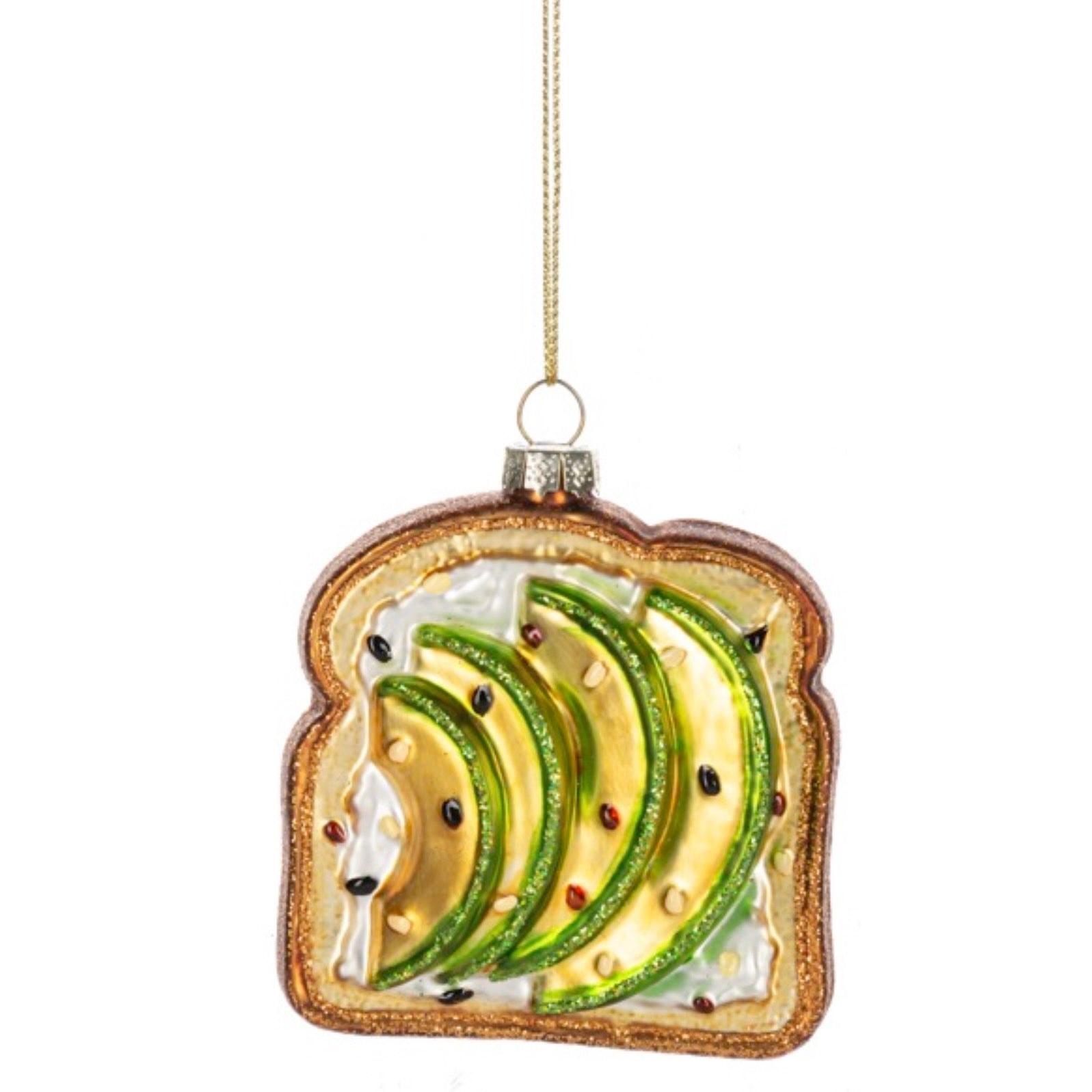 Avocado Toast Glass Ornament  | Putti Fine Furnishings 