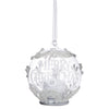 Silver "Merry Christmas" Glass Ball Ornament with LED Candle | Putti Christmas