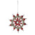 Retro Red Glass and Tinsel Snowflake Ornaments